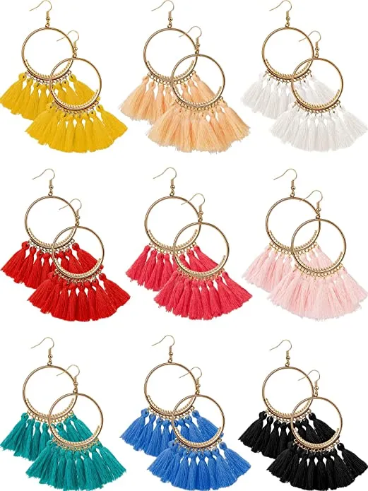 9 tassel earrings