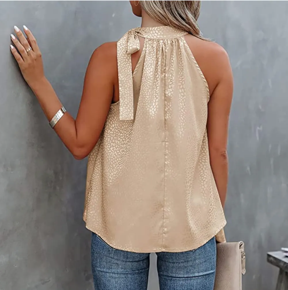 Aiivcxy Women's Tunic Halter Tie Neck Top