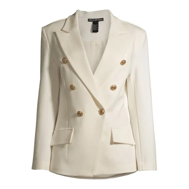 Attitude Unknown Women's Metallic Button Blazer
