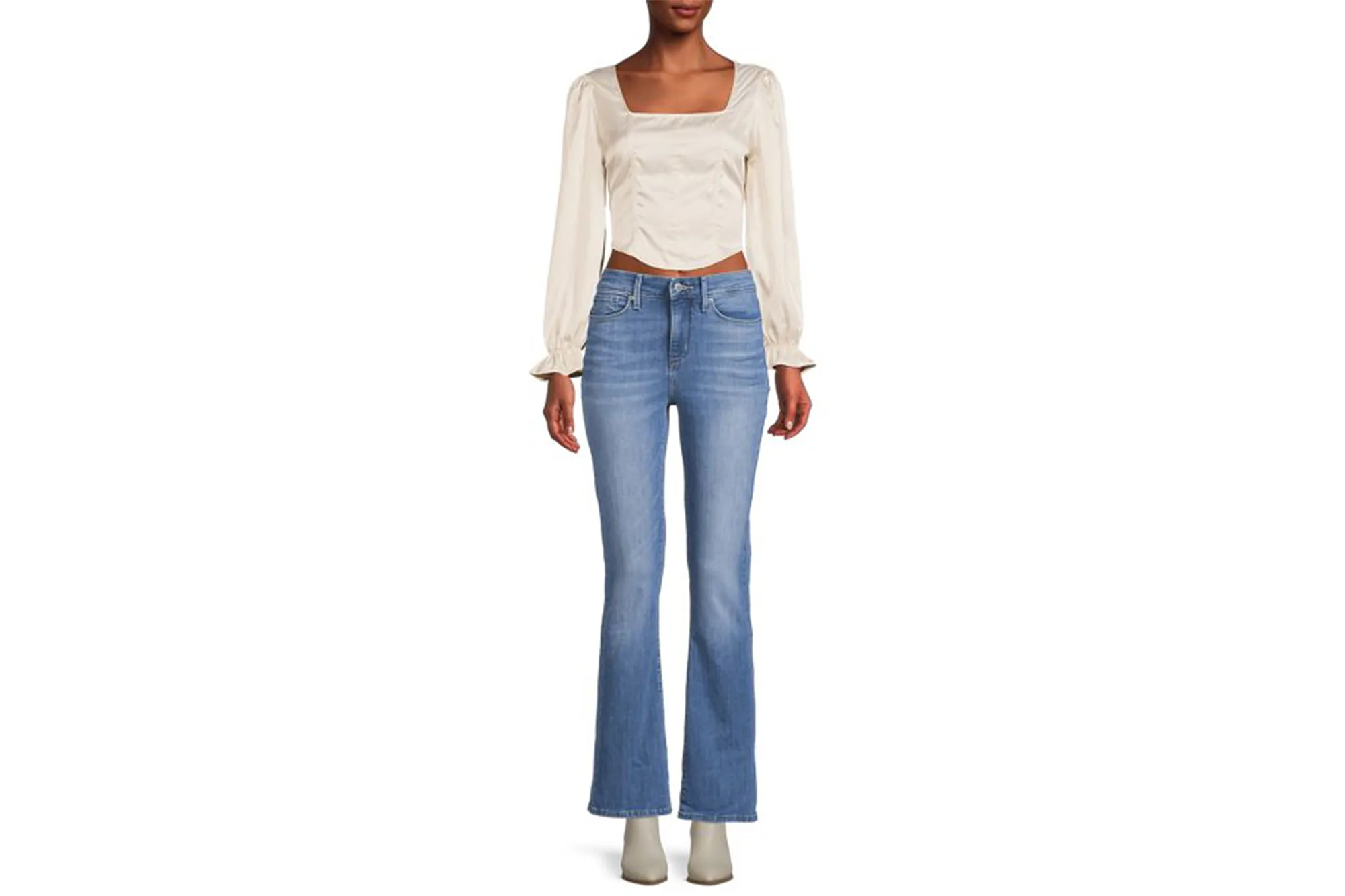 Crave Fame Juniors’ Corset Top with Square Neck