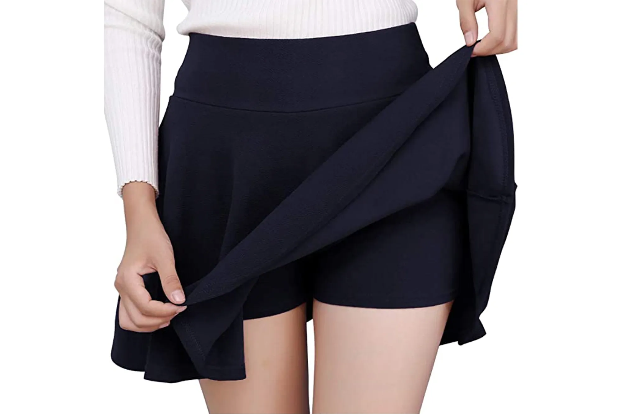 DJT FASHION Women's Casual Mini Flared Pleated Skater Skirt