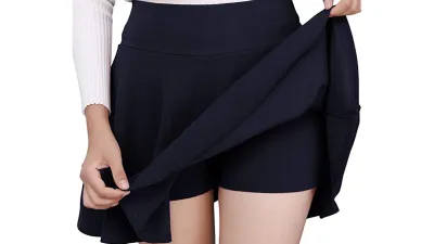 DJT FASHION Women's Casual Mini Flared Pleated Skater Skirt
