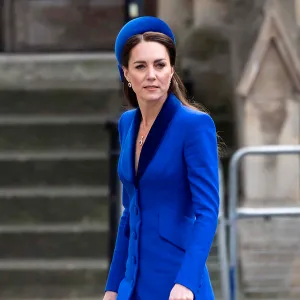 Duchess Kate Stuns Blue Catherine Walker Coat Commonwealth Day