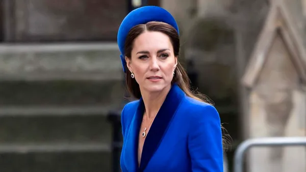 Duchess Kate Stuns Blue Catherine Walker Coat Commonwealth Day
