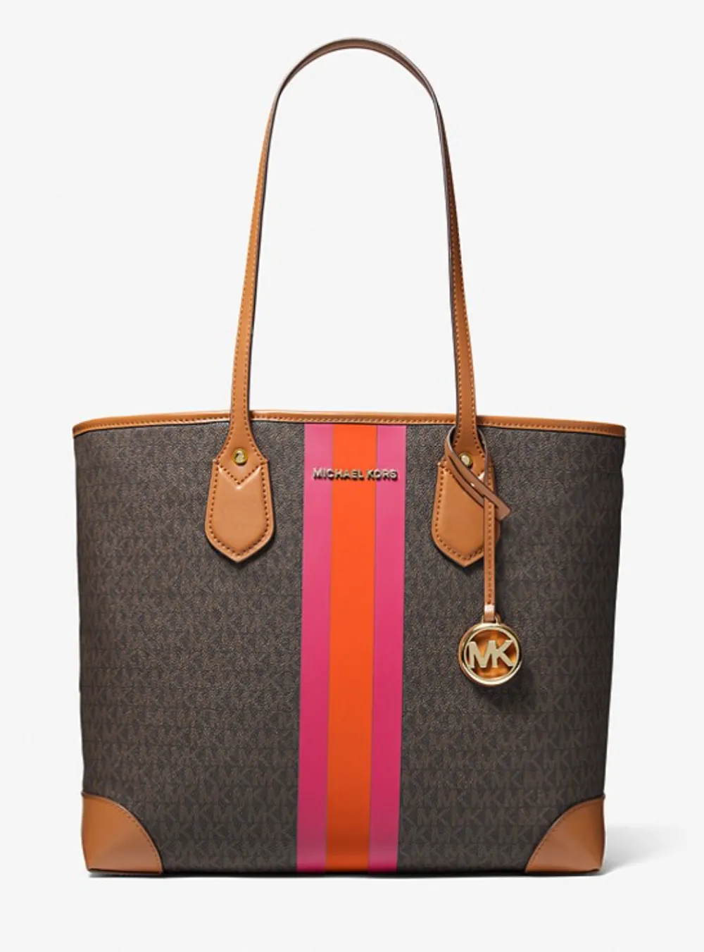 Eva Large Signature Logo Stripe Tote Bag