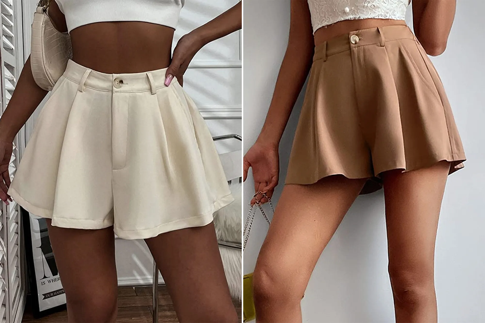 Floerns Women's High Waisted Wide Leg Shorts