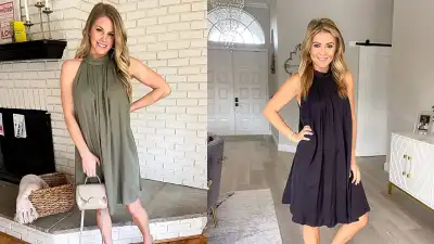 KIRUNDO Women's Halter Neck Sleeveless Mini Dress