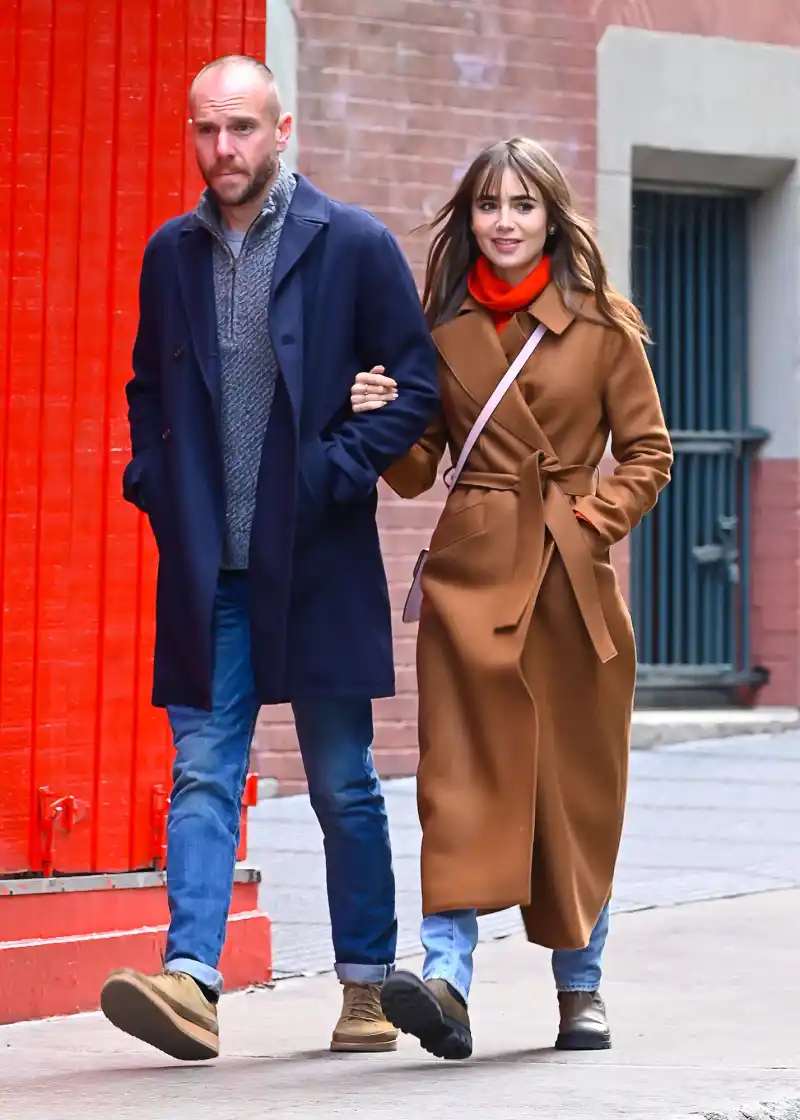 Lily Collins and Charlie McDowell walking in Soho, New York, USA - 23 Mar 2022