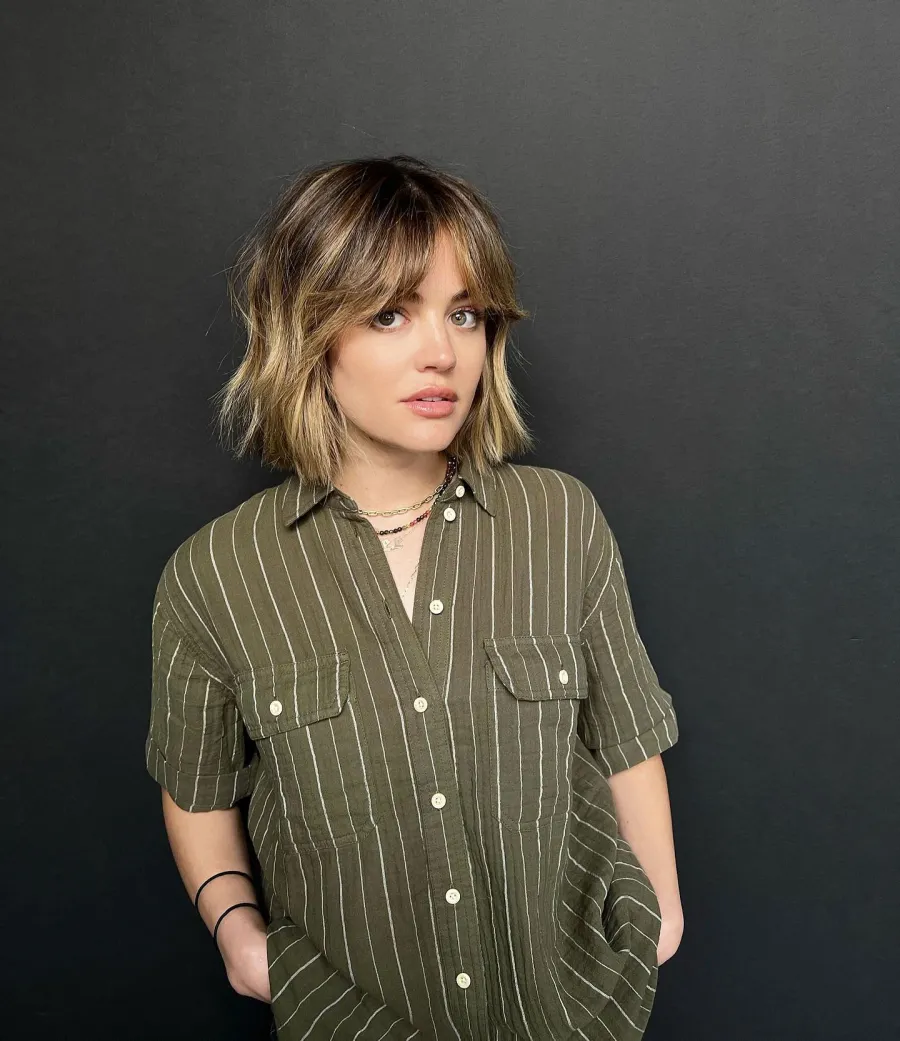 Lucy Hale Debuts Chicest Fringe Bang Your Buck