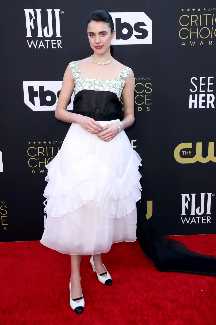Margaret Qualley Critics Choice Awards 2022 Red Carpet Fashion
