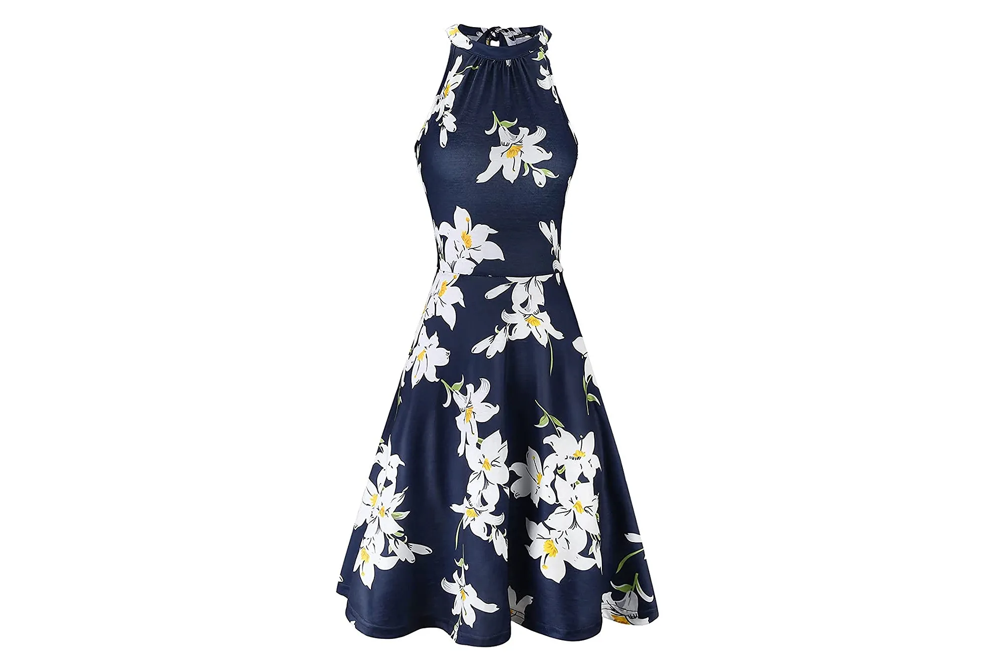 OUGES Women's Halter Neck Floral Casual Sundress