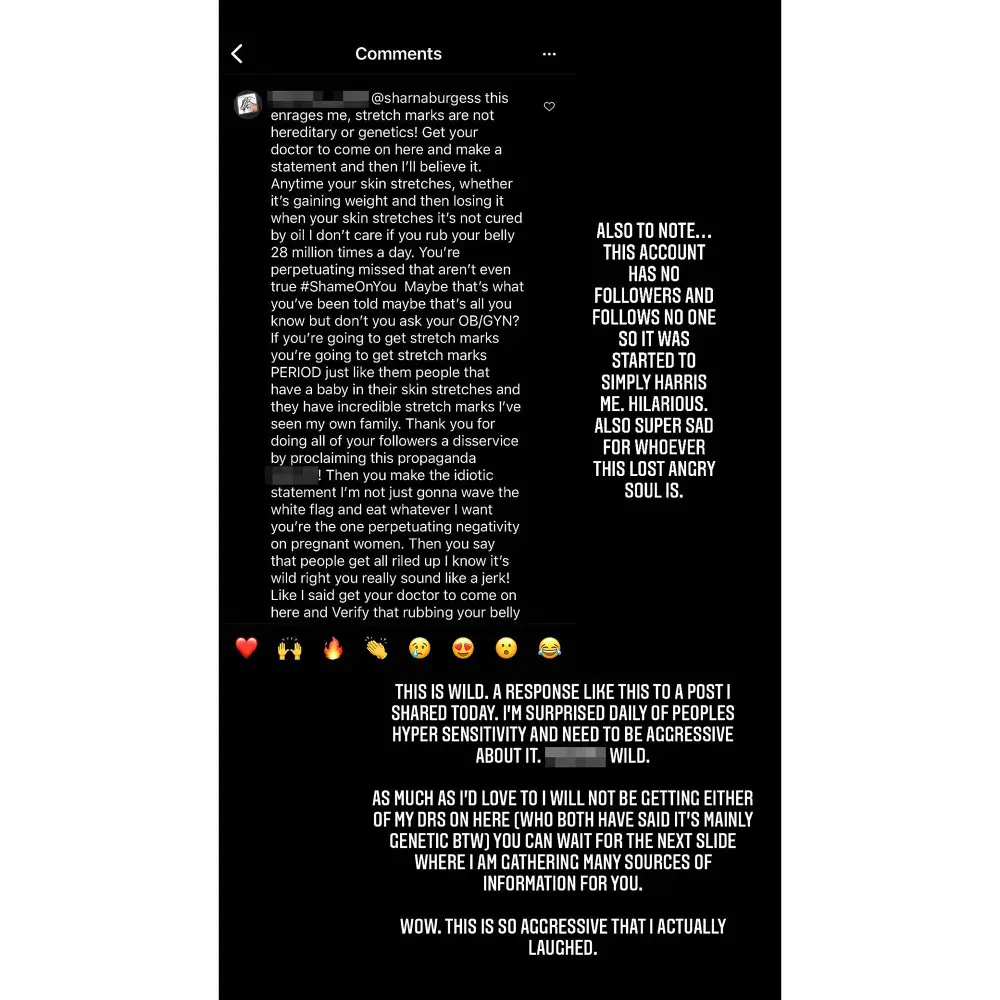 Pregnant Sharna Burgess Claps Back at Aggressive Troll Over Stretch Marks 3