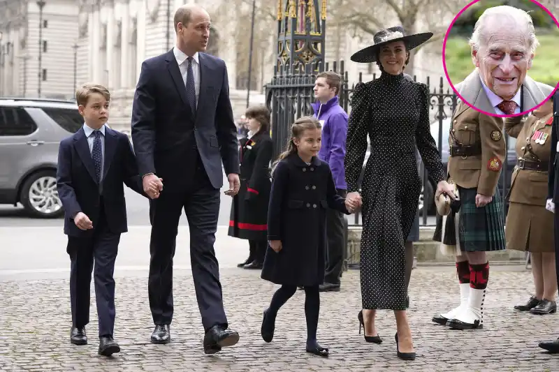 Promo Prince William and Duchess Kate Bring Prince George and Princess Charlotte to Prince Philip Memorial Service 3