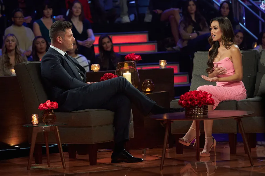 The Bachelor The Women Tell All Recap Clayton Echard Answers Burning Questions About Shanae and Sarah More Revelations