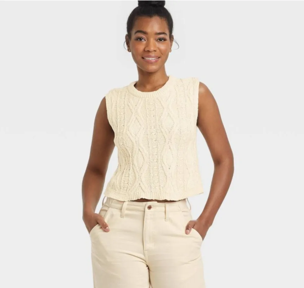 Universal Thread&trade; Women's Crewneck Cable Knit Sweater Vest