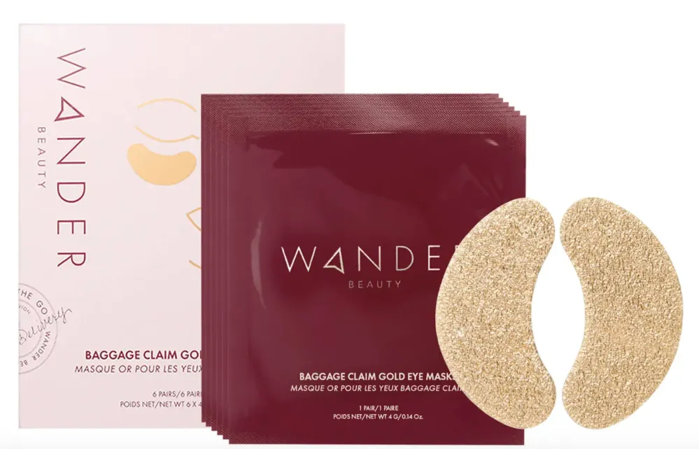 Wander Beauty Baggage Claim Gold Eye Masks