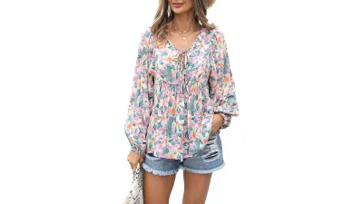 amazon-prettygarden-floral-flowy-top