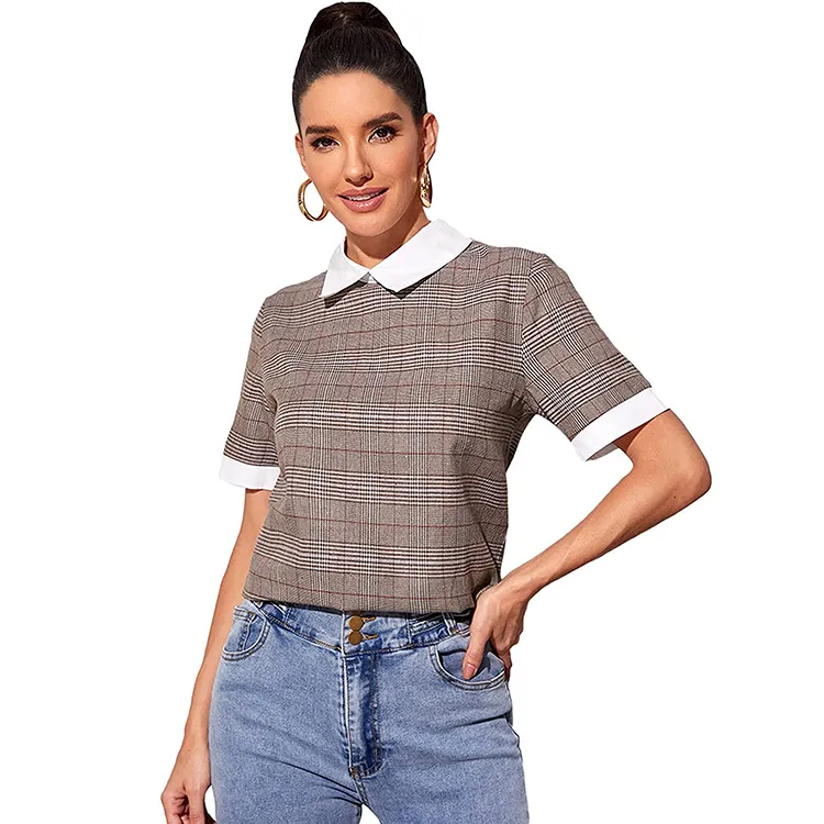 plaid collared work shirt