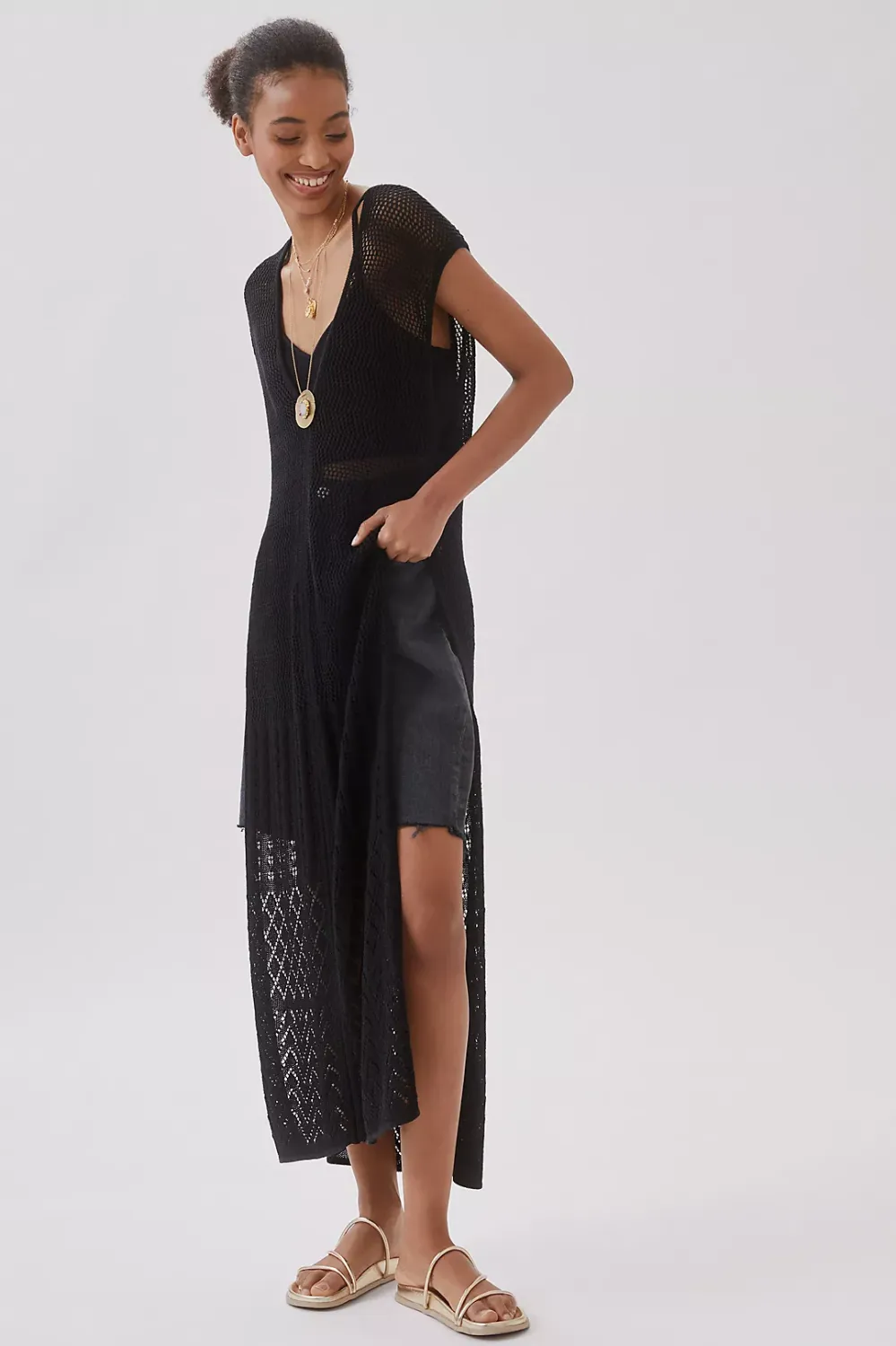 crochet caftan and cami