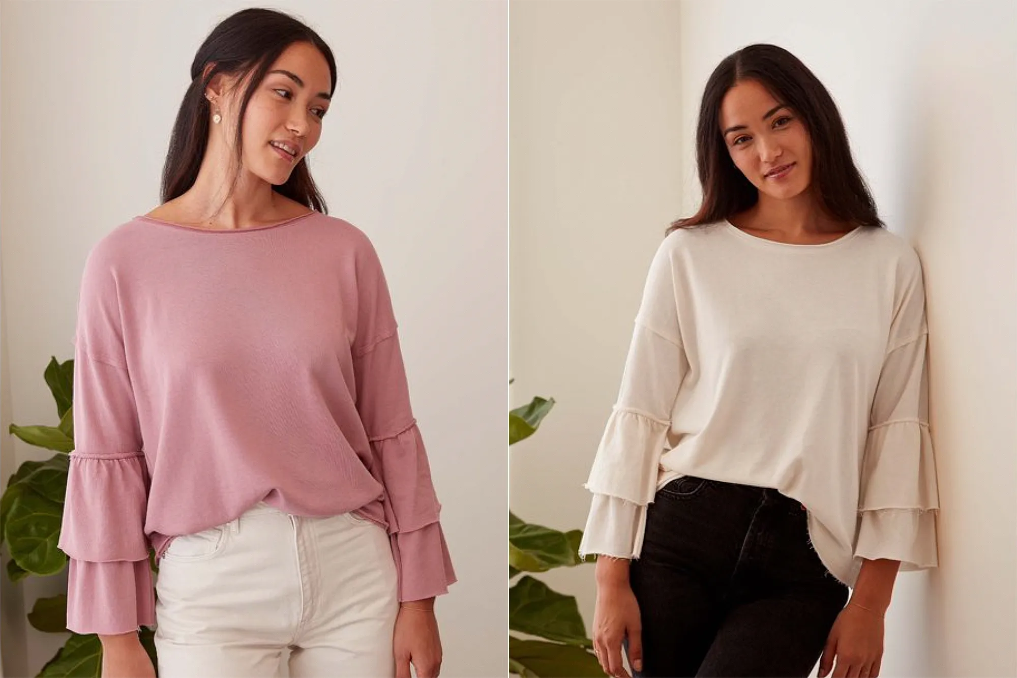 lemon & bloom by Grey State Women's Tiered Sleeve Top