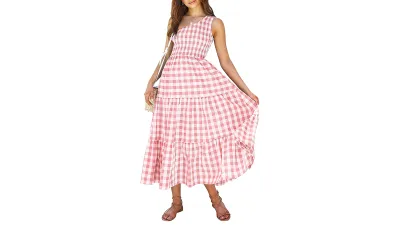 pink gingham dress