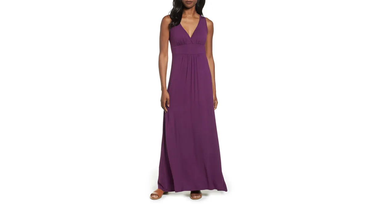 purple maxi dress