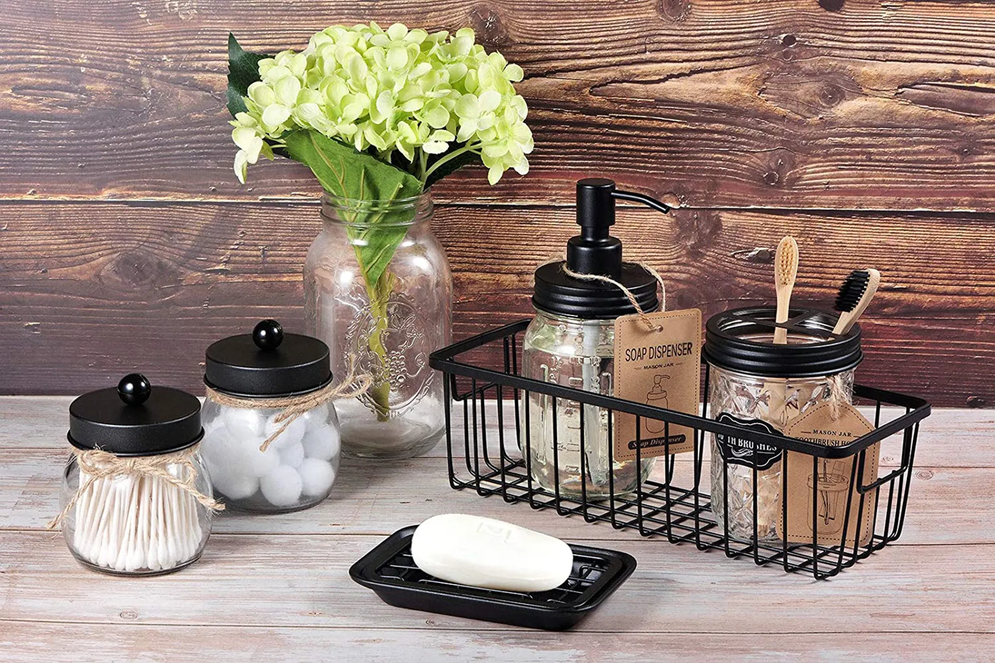 six-piece bathroom organizer set