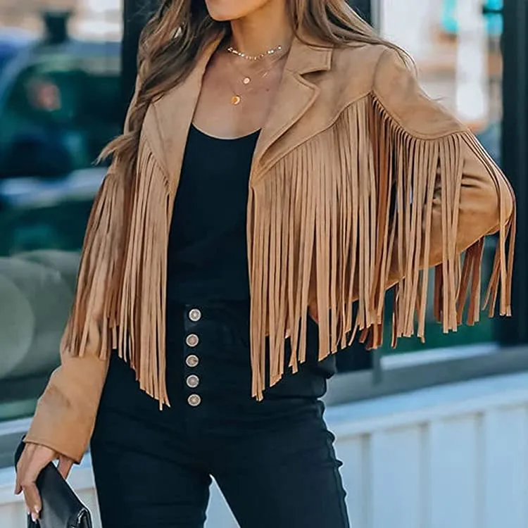 tan fringe jacket