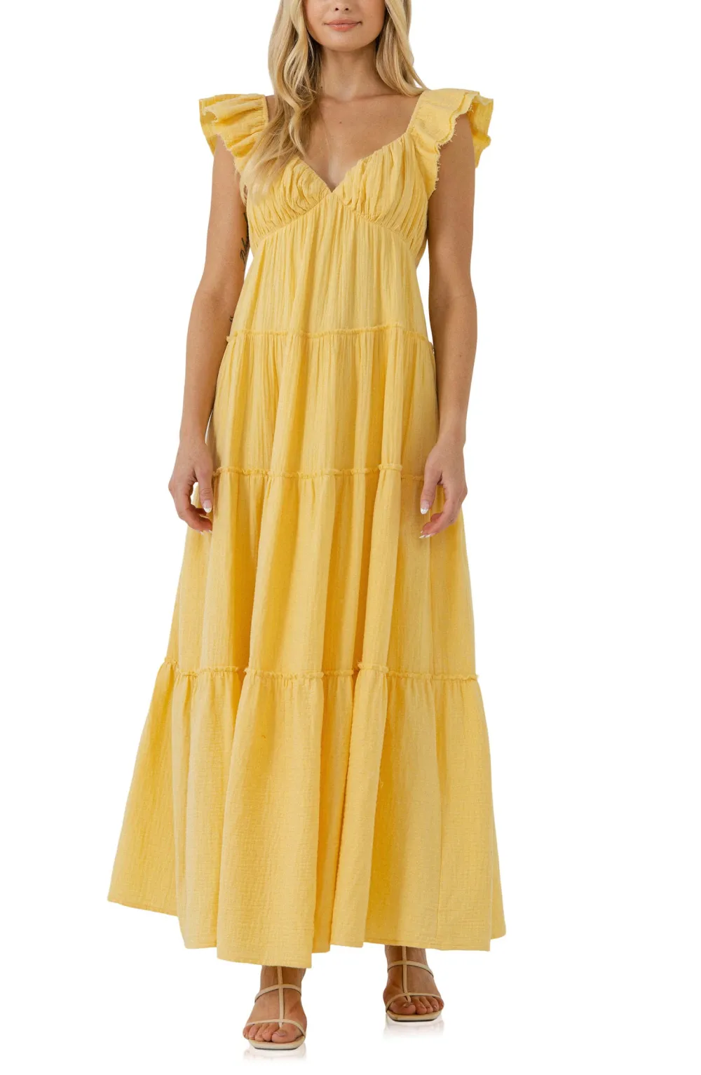 yellow maxi dress