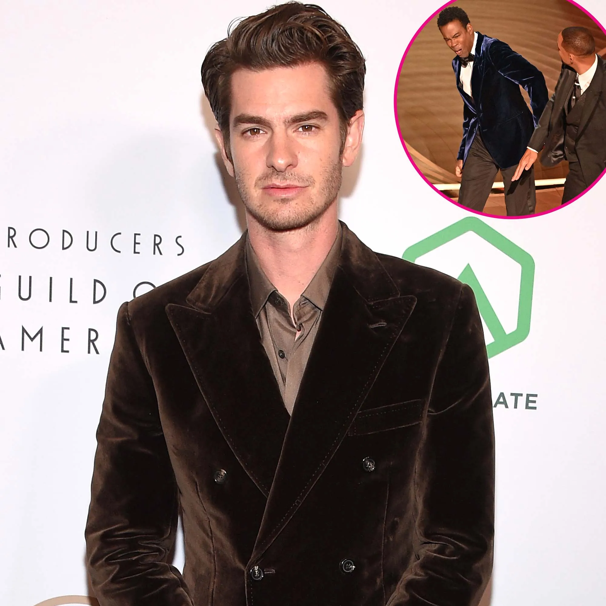 Andrew Garfield Seemingly Mimics Will Smiths Slap After Oscars