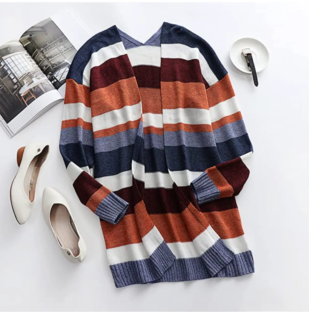 ECOWISH Women's Open Front Long Cardigan