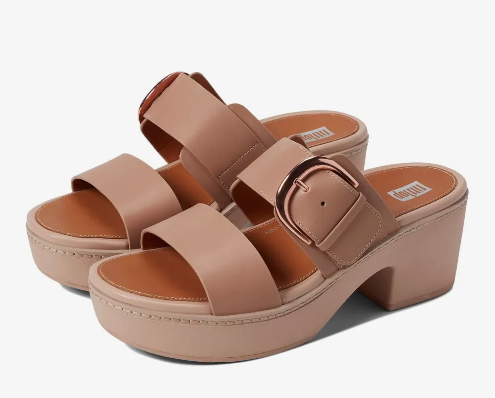 FitFlop Pilar Leather Slide Platforms