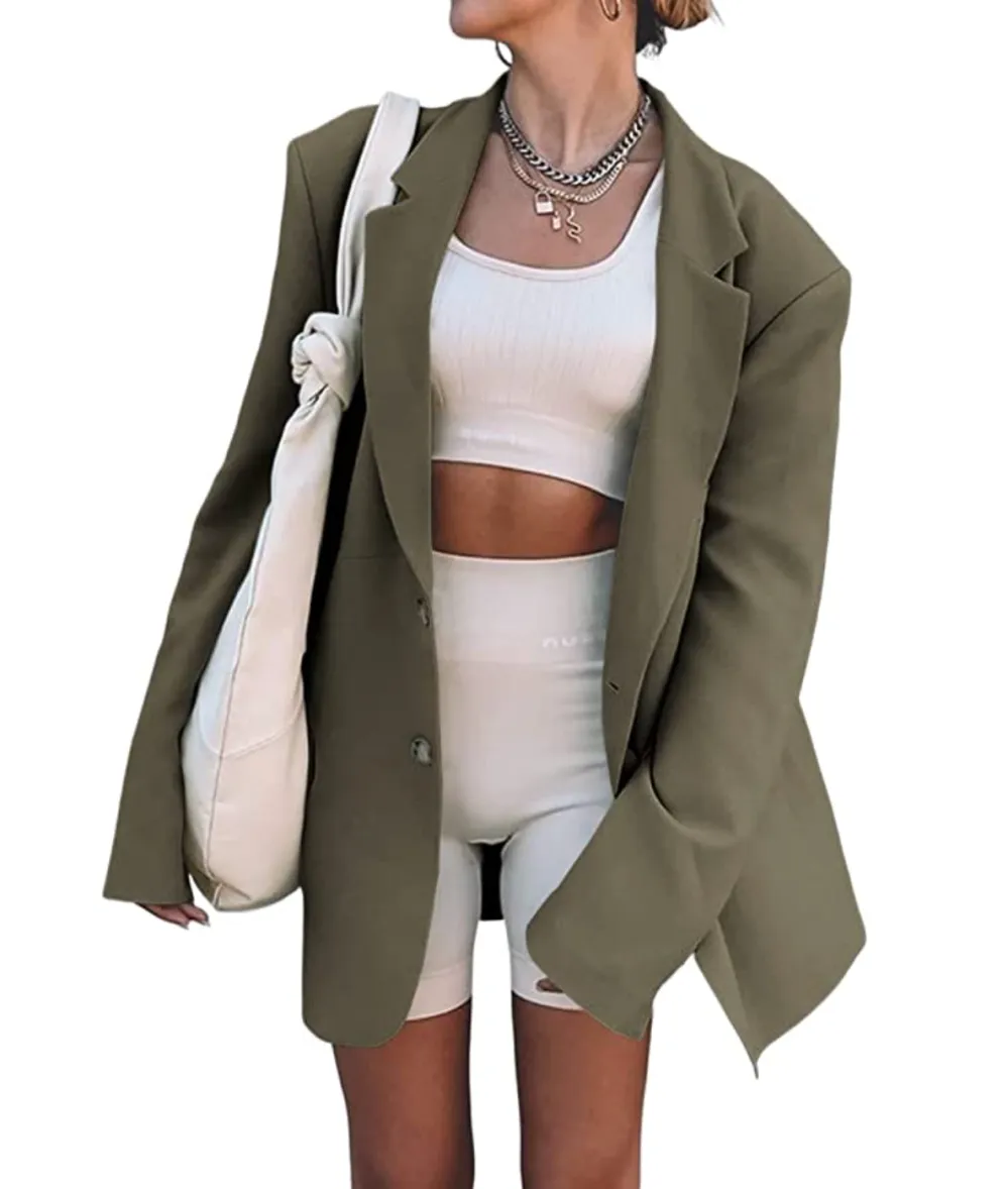 Grlasen Women's Long Sleeve Oversized Lapel Blazer