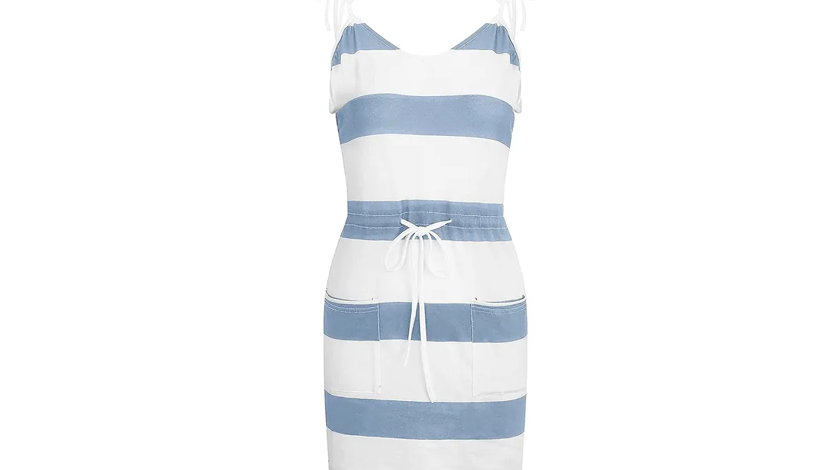 HYSPORT Sleeveless Striped Casual Dress