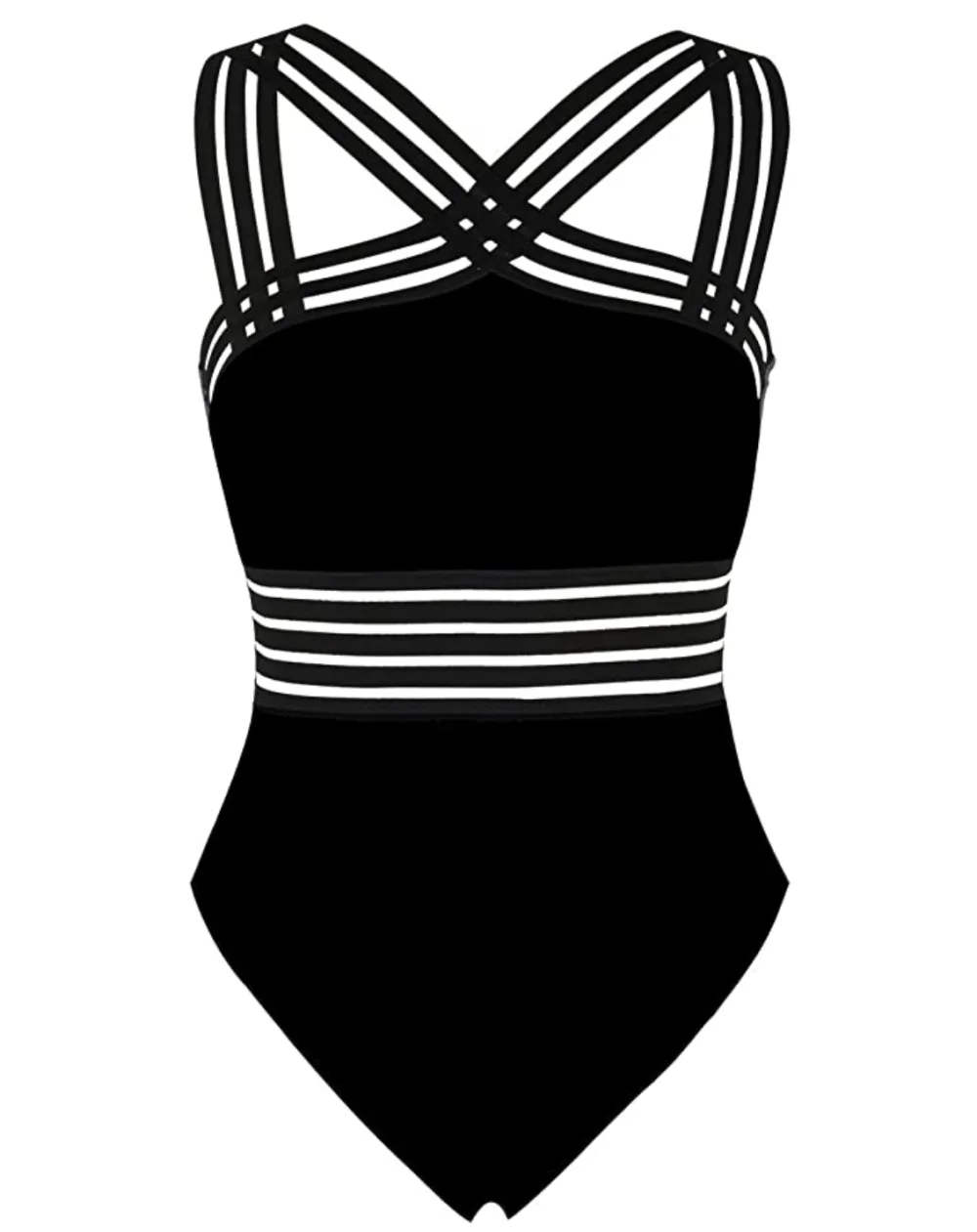 Hilor Women's One Piece Crossover Swimsuit