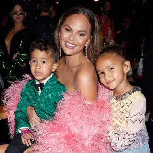 John Legend Chrissy Teigens Daughter Luna and Son Miles Attend 2022 Grammys Photos