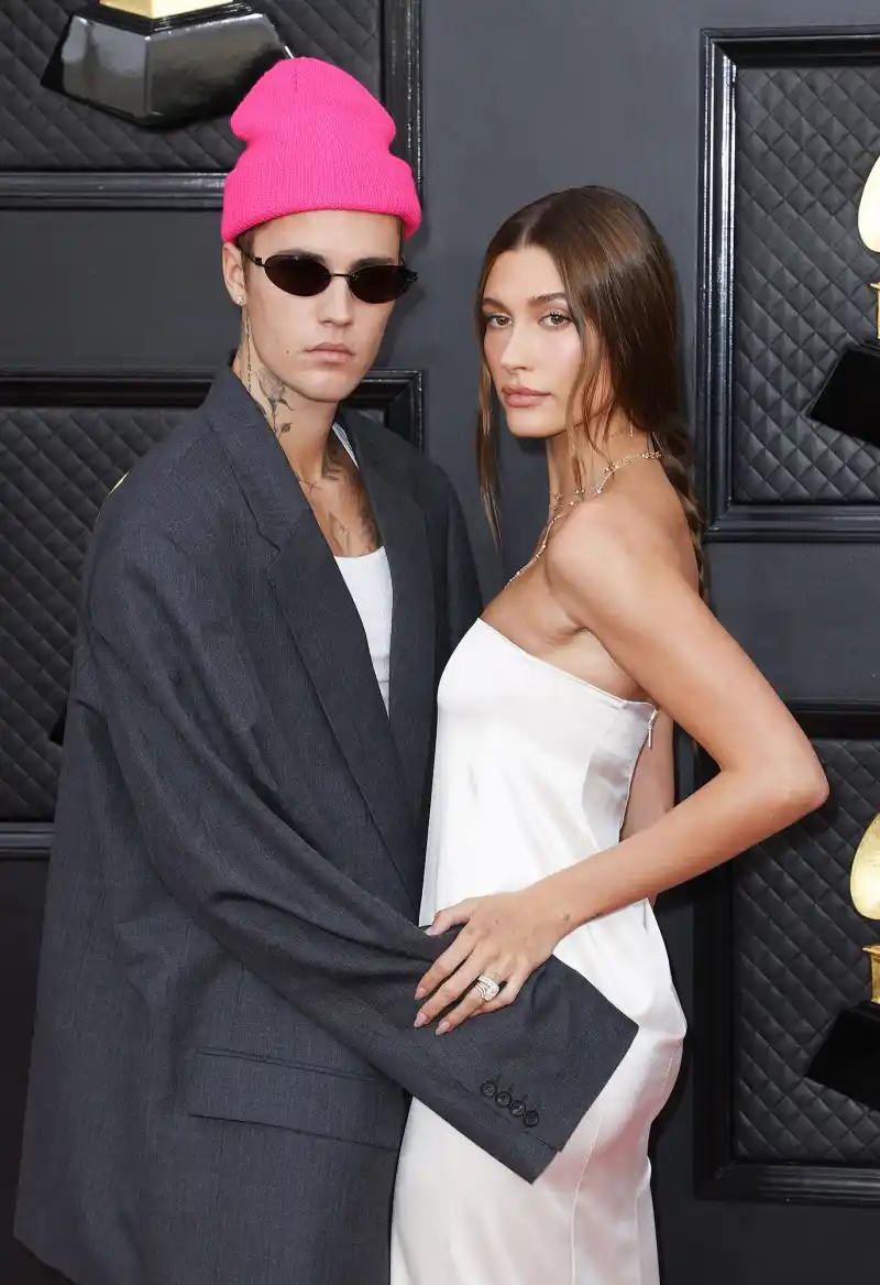 Justin Bieber and Wife Hailey Baldwin Attend 2022 Grammys Following Her Health Scare