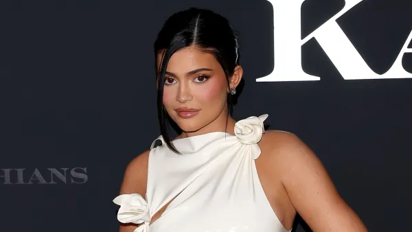 Kylie Jenner Makes Postpartum Red Carpet Return in Latex Dress at The Kardashians Premiere