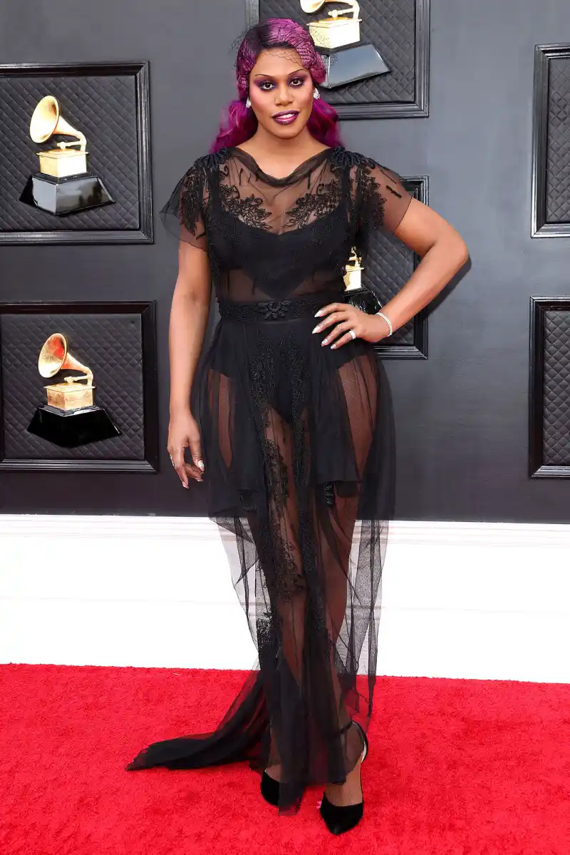 Laverne Cox Red Carpet Arrival Grammys 2022