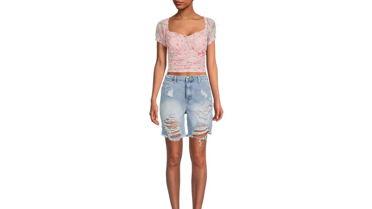 Madden NYC Women's Puff Sleeve Bustier Top