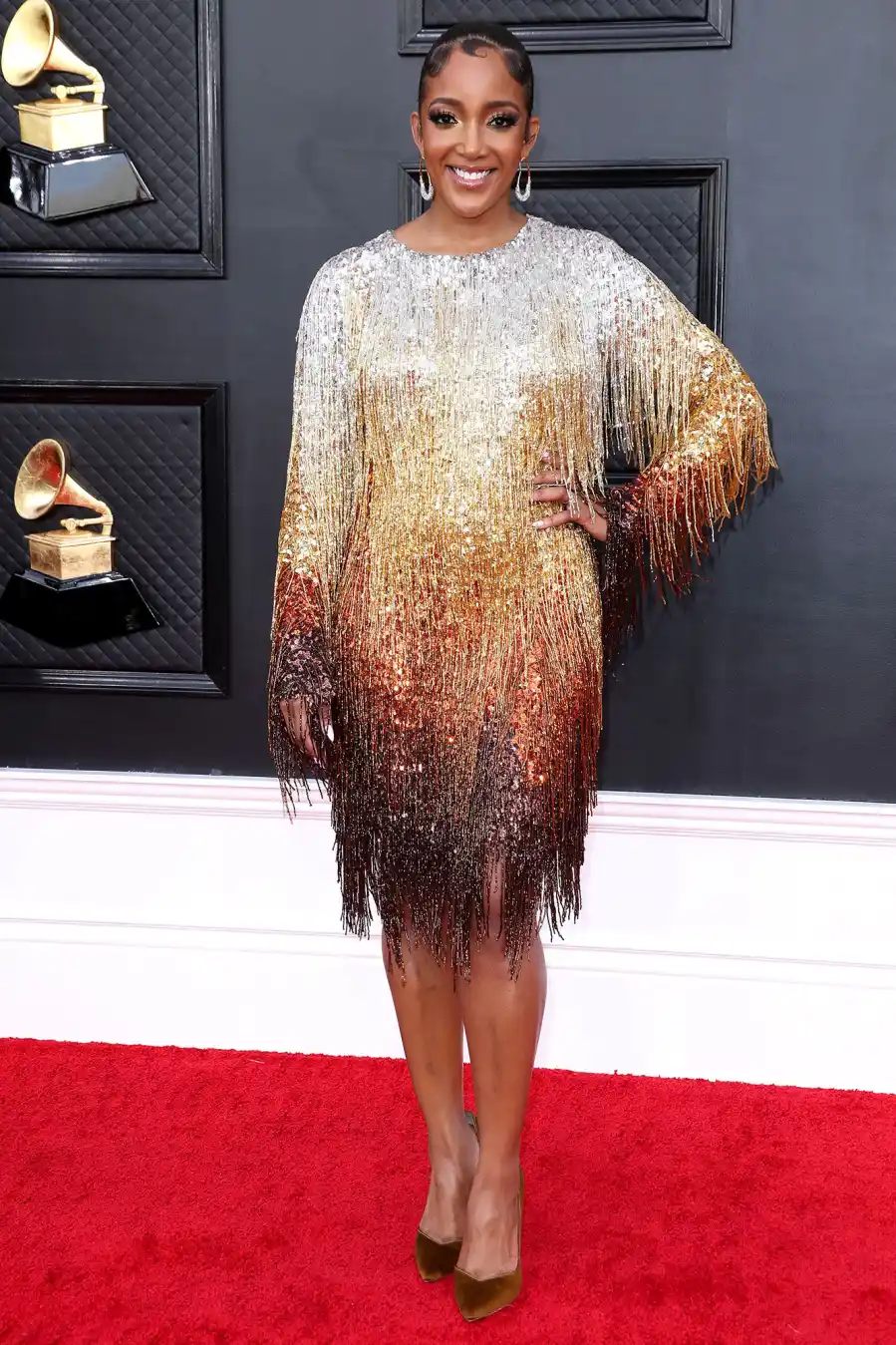 Mickey Guynton Red Carpet Arrival Grammys 2022