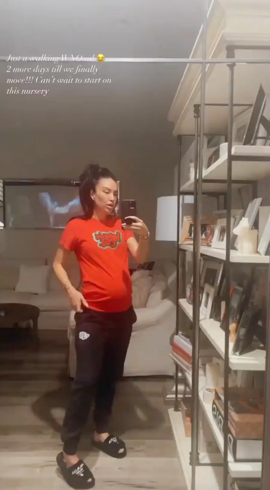 Pregnant Bre Tiesi's Baby Bump Album Rocking Red