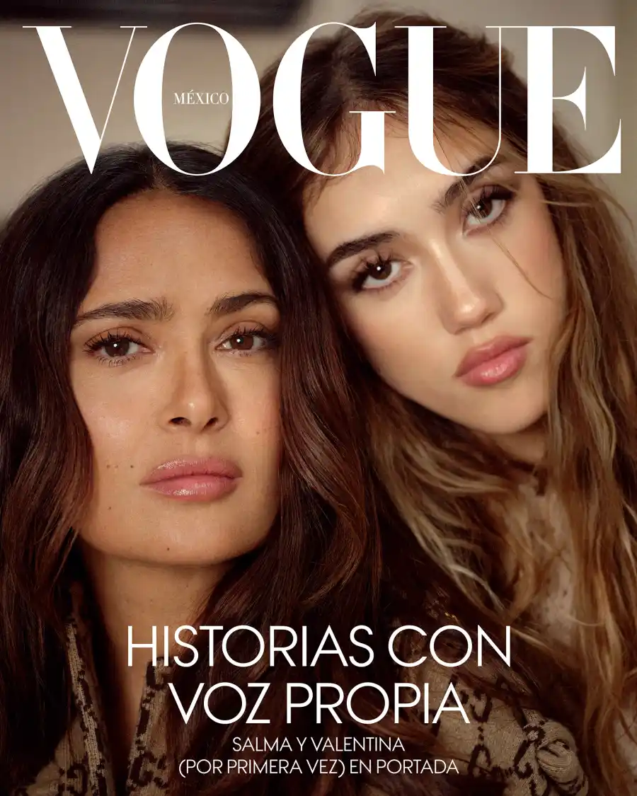 Seeing Double! Salma Hayek and Daughter Valentina, 14, Twin on the Cover of ‘Vogue Mexico’