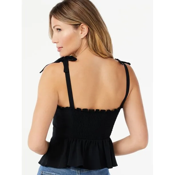 Sofia Jeans by Sofia Vergara Women's Stretch Bustier Peplum Top