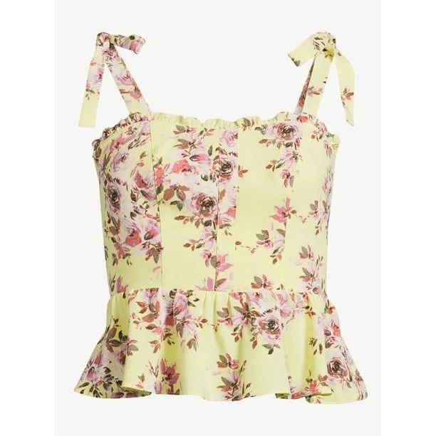 Sofia Jeans by Sofia Vergara Women's Stretch Bustier Peplum Top