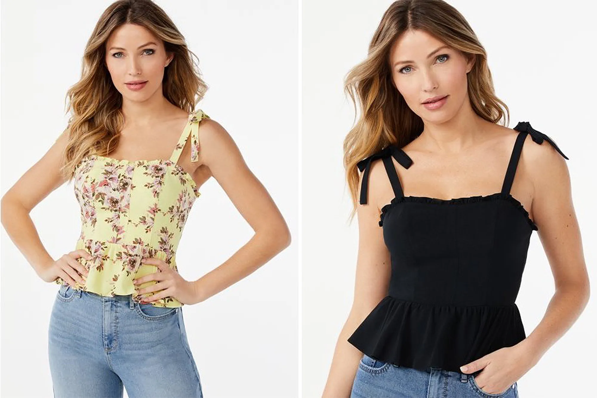 Sofia Jeans by Sofia Vergara Women's Stretch Bustier Peplum Top