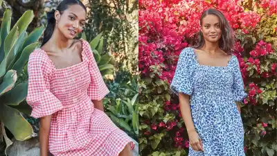 The Get Women's Long Sleeve Square Neck Mini Dress