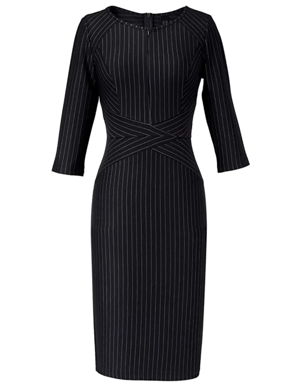 Vfshow Women's Front Zipper Slim Pencil Dress