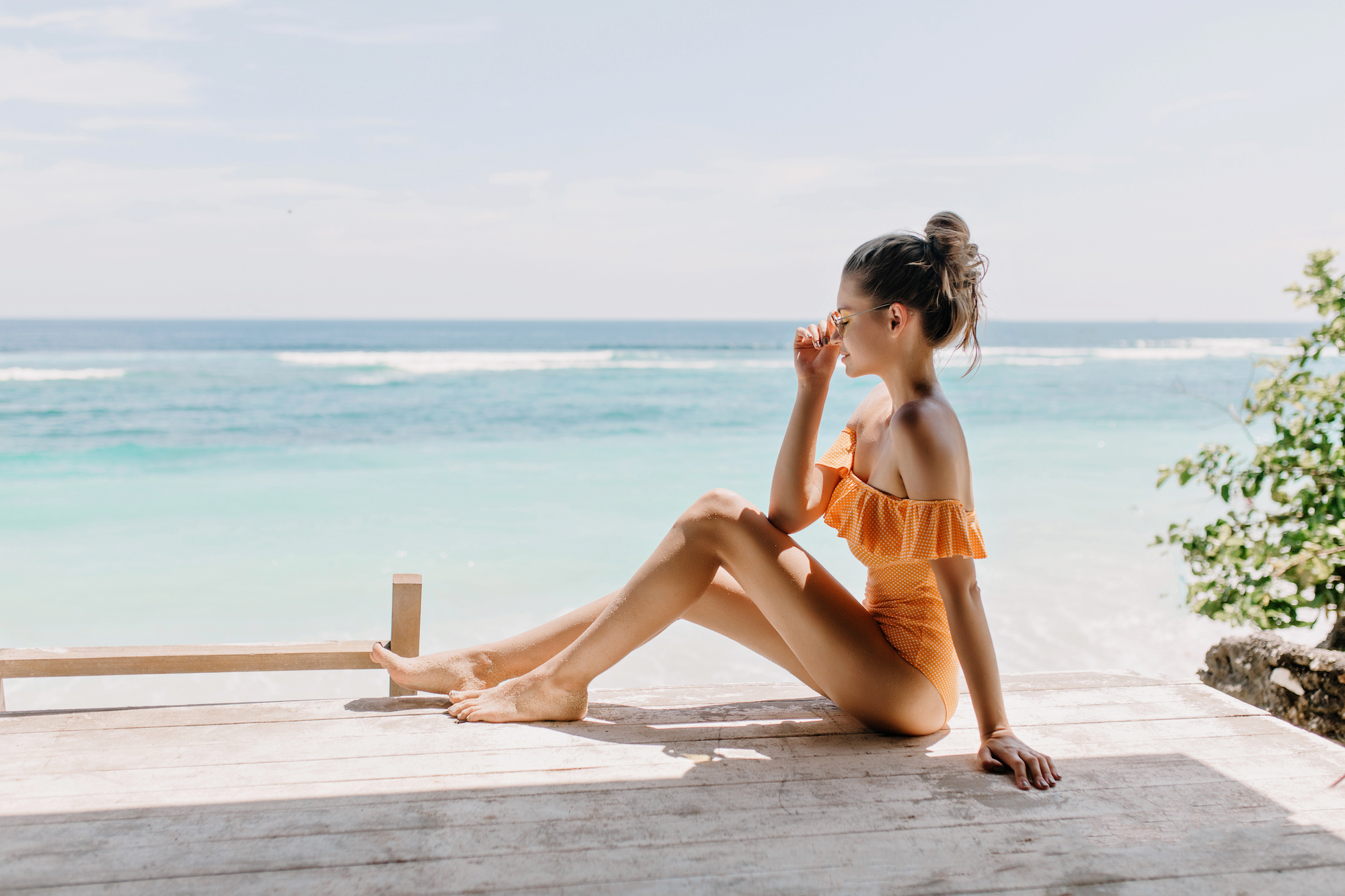 Woman-Wearing-Bathing-Suit-Stock-Photo