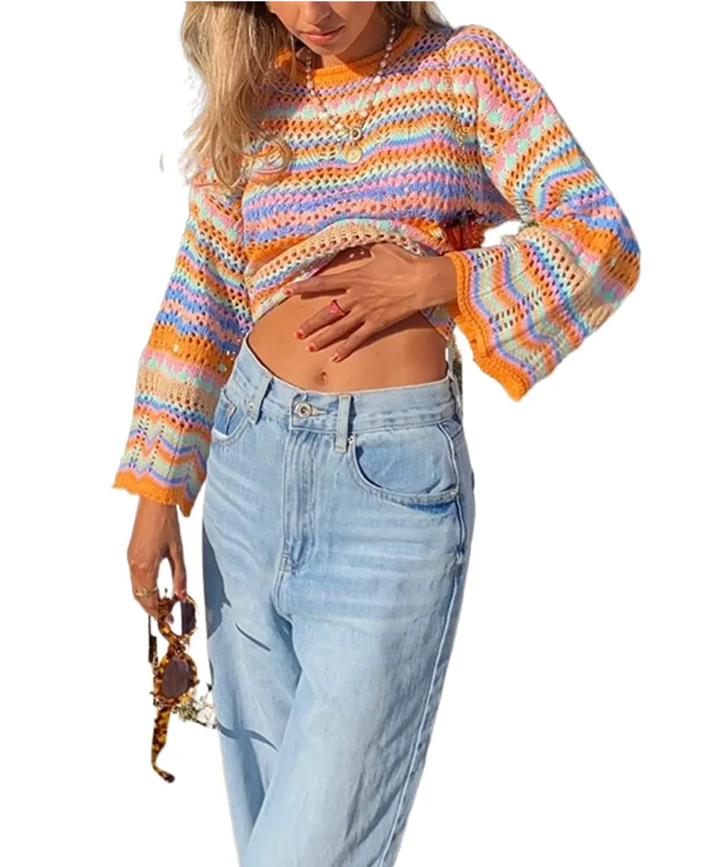 Zempertoopa Women&rsquo;s Y2K Crochet Crop Top